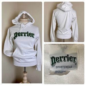 RARE VTG NOS 1980s Perrier Water Sportswear Promo Hoodie Sweatshirt sz S